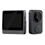 Yuanpgky Kabellose Video-Türklingel mit 4,3-Zoll-IPS-Bildschirm, Zwei-Wege-Gegensprechanlage, Nachtsicht, TF-Karten-Unterstützung bis zu 256 GB, 2,4 G Privates Protokoll für Langreichweitensignal