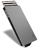 AKIELO Kartenetui mit RFID Schutz und Geschenkbox – Minimalistische Geldbörse Herren – Kompakte Wallet und Kontaktloser Kreditkartenschutz (Alpha - Silberne Ausgabe)