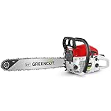 GREENCUT GS610X - Benzin-Kettensäge 61.2cc 3.6 PS, 2-Takt-Motor, 20'-Schwert, Schnittlänge 50,8cm, zum Fällen und Beschneiden, Anti-Vibration