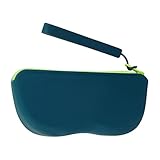 Sonnenbrillenetui aus weichem Silikon, multifunktionales Brillenetui mit Reißverschluss-Umhängeband für Sport, Reisen, Reiten, Angeln, Alltag, Pool, Skifahren, dunkelgrün, Refer to description