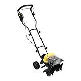 JAYEUW Elektro Bodenhacke Bodenfräse Gartenhacke Elektrische Bodenfräse Batteriebetrieben 2 * 20V Li-on 180rpm 18cm Arbeitstiefe & 36 cm Arbeitsbreite Bodenfräse für Garten & Acker