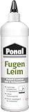 Ponal Parkett & Laminat Fugenleim, transparenter Kleber für Bodenbeläge, wasserfester Fugen Klebstoff, alterungsbeständiger Weißleim als Aufquellschutz, 1 x 1 kg Flasche