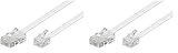 goobay 93061 Telefonkabel RJ11 Stecker auf RJ45 Stecker Flachkabel RJ11 Kabel für Faxgerät DSL Modem VDSL Router Kabel ISDN DSL Kabel Weiß 3m (Packung mit 2)