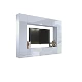 BROMARKT Premium Wohnwand Wohnzimmer Set 4 Teile - Wohnzimmer Schrank - Wohnzimmer Möbel mit Wandschrank- Wohnwand Modern - Wohnzimmerschrank Komplett Möbel - Hochglanz Weiß