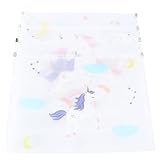 BATHVEVE 4 Stück Teiliges Transparenter Dokumentenmappe aus Kunststoff mit Reißverschluss Multifunktionale Robuste Schreibwaren aufbewahrungstasche mit Cartoon einhorn motiv für Schule und