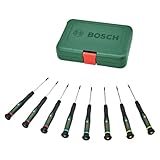 Bosch Präzisionsschraubendreher Set 8-teilig (Erstklassige S2-Stahl-Schraubendreher für Heimwerken und Modellbau; Präzise und magnetische Spitze; PH/TX/SL; Farbcodierte Größe; Softgrip)