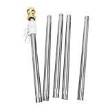 WRITWAA Edelstahl Fahnenmast 19m Drehbar Wetterfest Klappbar für Außenbereich mit Halterung und Seil