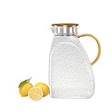 Serviergeschirr für Getränke 1,8 l Wasserkrug aus Glas mit Deckel und Sprühdüse mit Griff for den Kühlschrank, geeignet for heißes/kaltes Wasser, Eistee, Saft Wasserkaraffe