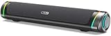 NJSJ Computer Lautsprecher, Stereo 2.0 PC Soundbar, USB-betriebene Gaming Lautsprecher mit 3,5 mm Eingang, Hi-Fi Stereo Sound, Boxen mit bunten RGB-Leuchten, für Desktop, Laptop, Smartphone, MAC
