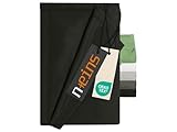 npluseins Bettlaken ohne Spanngummi - Ultrasoft und superweich - Betttuch für Bett Wohnmobil Camping Decke Reisedecke Ultraleicht – Laken 1628.2375, 150 x 250 cm, schwarz
