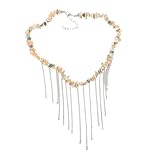 Garneck Tassel Halskette Sommer Strand Schmuck mit Einzigartigen Muschelperlen Langlebiger Metallverschluss Verstellbare Clavicle Kette für Damen Perfektes Hawaii Accessoire