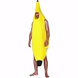 AYNKH Lustiges Bananen-Kostüm für Erwachsene und Kinder, leichtes Obst-Halloween-Kostüm, bequem, lustiges Uni-Frucht-Outfit, einfach zu tragen und zu entfernen, für Mottoparty, Weihnachten, Cosplay