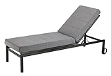 XDREAM Garden Auflage für Gartenliege, Sonnenliege | hochwertige Gartenmatratze für Liegen, Sonnenliegen, Balkon, Outdoor | Liegenauflage anthrazit | 60 x 200 cm