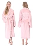 Jecery 1 x weicher Plüsch-Bademantel für Damen, flauschig, rosa, Flanell-Bademantel, Geburtstag, Jahrestag, Muttertag, Weihnachten, Geschenke für Ihre Frau
