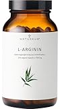 Naturkur® L-Arginin Base (rein, kein HCl) 700 mg - 270 Kapseln im Apothekerglas - Vegan, Laborgeprüft, ohne Zusatzstoffe, in Handarbeit hergestellt in Unterfranken