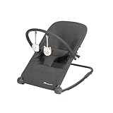 Bebeconfort Aster, Babywippe, 0–2 Jahre, Leichtgewicht (2,7 kg), ultra-kompakt zusammenklappbar, verstellbare Rückenlehne, Polsterkissen, abnehmbarer Spielbogen, 3-Punkt-Gurt, Tinted Graphite