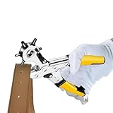 Niesel Leder-Lochstanzer, Gürtelstanzer-Lochwerkzeug - Hochleistungs-Gürtelstanzzange, Mehrloch-Rotationslocher,Ergonomische, professionelle Lochstanzwerkzeuge in 6 Größen für Hundehalsbänder,