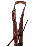 Handgefertigter roter Buckstitch Split Ear Halfter - Authentischer Westerngürtel-Stil Pferdezaumzeug, strapazierfähiges Lederdesign Westernpferdezaumzeug Handgefertigte Lederzaumzeug für Westernpferde