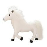 Uixxducc Kuscheltier Pferd Plüschtier Realistisch Plüsch Pferd Spielzeug Stofftier Horse Plüschpuppen Wurfkissen Geschenk für Kinder (Weiß)