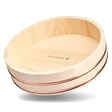 Reishunger Hangiri Holzschüssel für Einsteiger, 30cm Durchmesser - Zur Veredlung von Sushi Reis - erhältlich in 30 cm bis 60 cm
