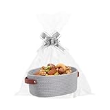 Gewebter Korb – 380 g mittelgroße Tragetasche, Baumwollseil, stilvoller Halter, handgefertigte Aufbewahrung mit stabiler geflochtener Textur, vielseitiger Organizer für Schrank, Kinderzimmer, Büro