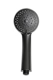 DURO OMBRA Wassersparender Duschkopf ohne Schlauch – Duschbrause mit 5 Strahlarten – Moderner Brausekopf Dusche – Sparduschkopf Schwarz
