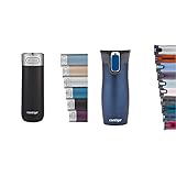 Contigo Luxe Autoseal Thermobecher, Edelstahl-Reisebecher, 360 ml, 1 Stück & Thermobecher West Loop Autoseal, hält bis zu 5h heiß/12h kalt, 470 ml, BPA frei, Monaco