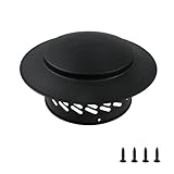 T Tulead 15,2 cm Kegel-Oberseite Schornsteinkappe Runde Schornsteinkappe Edelstahl Schornsteinabdeckung Kappe Schwarz Apered Top Schornsteinkappe Außendach Kamin