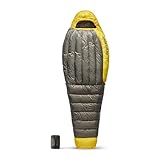Sea to Summit - Spark Ultralight Daunenschlafsack Regular (7°C) - Mumienschlafsack mit Daunenfüllung - Körperlänge - 850+ Loft Ultra-Dry Down - 1 Jahreszeit - Für Wanderungen - Grey & Yellow - 363 g
