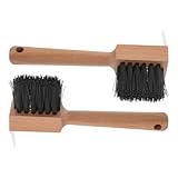 FONDOTIN 2 Stück Hufkratzbürste mit Holzgriff Langlebiges Ergonomisches Hufpflegewerkzeug für Pferde Putzbox Zubehör Vielseitig Einsetzbar für Hufreinigung und Zaumzeugpflege