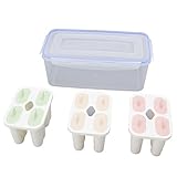 KIMISS Premium-Eis Am Stiel-Formen-Set – 3 Wiederverwendbare Formen für Selbstgemachtes Eis, Ideal für Milch- und Joghurt-Leckereien
