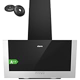 CIARRA CBCB6736C A++ Dunstabzugshaube 60 cm Umluft Kopffreie Schräghaube 350 m³/h 3 Stufen Dunstabzug CBCF002X2 Kohlefilter LED-Beleuchtung Abluft Abzugshaube Schwarz