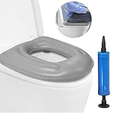 KBIBCK Aufblasbares Toilettensitzkissen, Verstellbarer Toilettensitz mit Pumpe, Toilettenstützkissen für Erwachsene, Senioren, ältere Menschen, Behinderte, Steißbein Schmerzlinderung