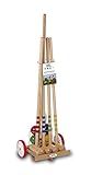 GICO Qualitäts Krocketwagen/Krocket/Croquet für 4 Spieler aus Holz im Transportwagen - Spiel gut (Auszeichnung) - Qualitätsware aus Massivholz für die ganze Familie -Made in EU-3110