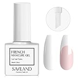 Saviland【Upgrade】Schönes Weiß French Gel Nagellack - 10 ml Soak Off Neon UV Nagellack Weiß für Maniküre UV Gel French Nails Art Starter, Gellack UV für French Nails Stempel & Home DIY