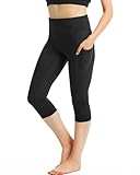 CAMBIVO Capri Leggings Damen 3/4 mit Tasche, Kurze Sport Leggings Damen High Waist, Blcikdicht, Bauchkontrolle, Sport Shorts für Gym, Yoga, Mode, Zu Hause