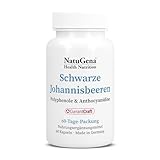 NatuGena Schwarze Johannisbeeren, Polyphenole & Anthocyanidine, pro Kapsel 500 mg Schwarzer Johannisbeerenfrucht-Extrakt, 60 Kapseln (60 Tage Packung)