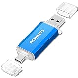 SANKESU 256GB USB Stick 3.0 USB C Flash-Laufwerke USB-A & Typ-C OTG Speicherstick, Dual Memory Sticks für PC/Tablet/Laptop/Typ C Handy(Blau)