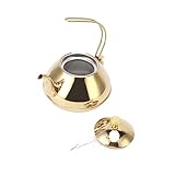 Hztyyier Edelstahl-Teekanne, 304 Edelstahl, Großer 1,5-l-Herdkessel mit Großem Fassungsvermögen und Exquisitem Filter für den Heim- oder Bürogebrauch (GOLD)