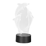 Housoutil Dekorationslampe Fisch Lampe batteriebetriebene Tischlampen Touch-Tischlampe USB-Lampe Lampen am Bett Nachttischlampen dekorative Beleuchtung 3D-LED-Lampe Nachtlicht Black