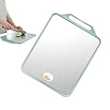 Schneidebrett-Set, langlebiges Schneidebrett für die Küchenvorbereitung, Edelstahl, doppelseitige Matte zum Schneiden mit Griff, Mahlzeitenvorbereitung, Schneidematte, für Küche, Restaurant