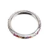 Milisten Weißgold Plattierter Verlobungsring mit Zirkonia Modischer Partnerschmuck für Damen und Herren Eleganter Fingerring für Hochzeit Jubiläum und Geschenk