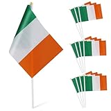 TOGEVAL 12 Stück Kleine Nationalflagge Irland 14x21cm – Robuste Struktur Geeignet für St Patrick'S Day Sportspiele Schreibtisch Bar Deko