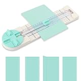 Papierschneider,4-in-1 Schneidegerät Papier Cutter,Fotoschneider mit geraden, gewellten,perforierten und rillenden Zifferblatt Klingen,Papier Schneidemaschinefür Bastelpapier,Postkarte,Scrapbook,Grün