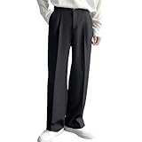 Chino Hose Herren Loose Fit Anzughose Weit Freizeithose Weites Bein Elegant Mit Schrägen Taschen Classics Business Hose