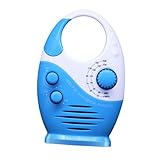 Gatuida Mini Duschradio mit Wasserdichtem Design Tragbares Am Fm Radio mit Klarem Klang und Starkem Signal für Bad Büro und Reisen Kompakt und Einfach zu Bedienen Blau ohne Batterie