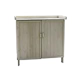 Aufbewahrungsbox Garten Wetterfest mit Doppeltüren 96 x 48 x 94,5 cm, Gartenbox Holz Outdoor mit Verstellbarem Fachboden, 4 Farben(Natural)