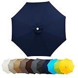 ANWEALTH 7,5 Fuß/9 Fuß Terrassenschirm Ersatzdach für 6 Streben 8 Streben Marktschirm Oberteil Außenschirmdach Sonnenschirm Ersatzbezug für Outdoor UV Schutz Schattentuch