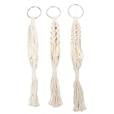 WRITWAA 3 Stück Handgewebte Makramee Blumentopf Aufhänger aus Umweltfreundlicher Baumwolle 35cm Hängender Pflanzkorb für Innen und Balkon