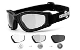 Chillout Rider® | Chopperbrille, Motorrad Sonnenbrille, Bikerbrille, Motorradbrille | beschlagfrei, gepolstert, bruchsicher | Brille (selbsttönend [CR005])